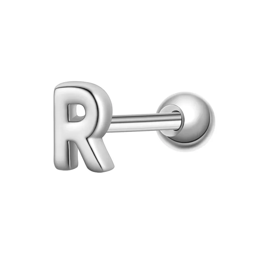 Glanzstücke München Piercing Buchstabe R aus Sterling Silber in silber Ohrringe 1 ct Damen