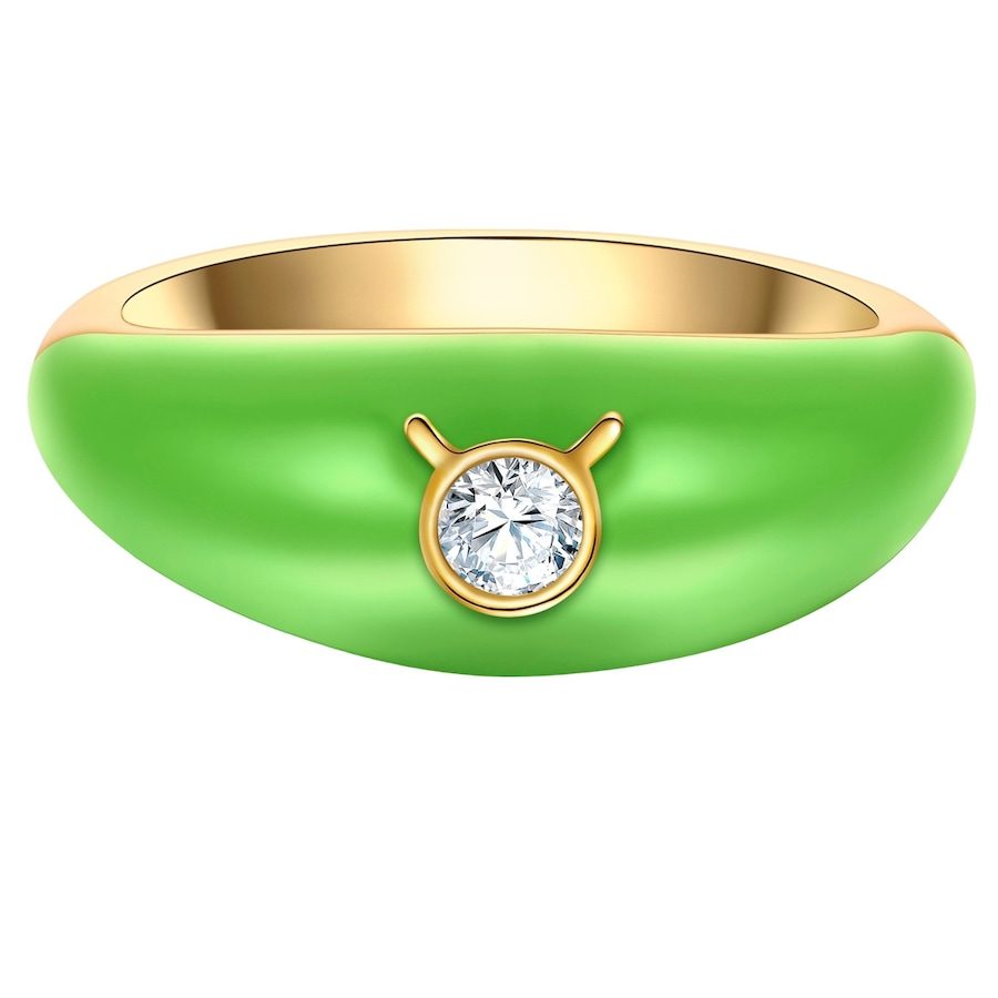 Glanzstücke München Ring Sternzeichen Stier aus Sterling Silber in Gelbgold mit Zirkonia Ringe 1 ct Damen