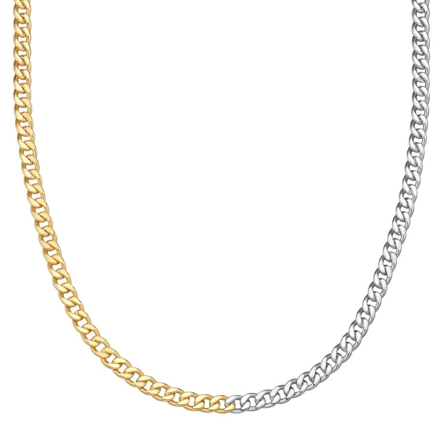 Glanzstücke München Halskette aus Sterling Silber in silber/gelbgold Ketten 1 ct Damen