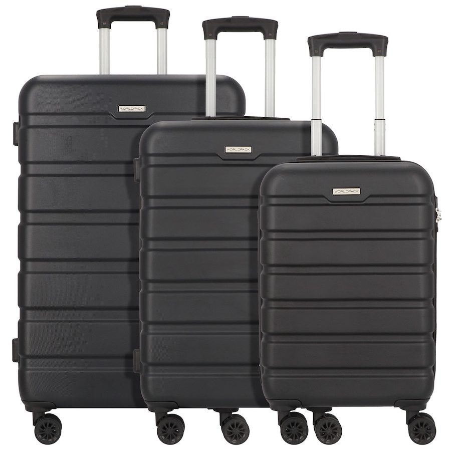 Worldpack Phoenix 4 Rollen Kofferset 3-teilig Reisetaschen 1 ct Schwarz Herren