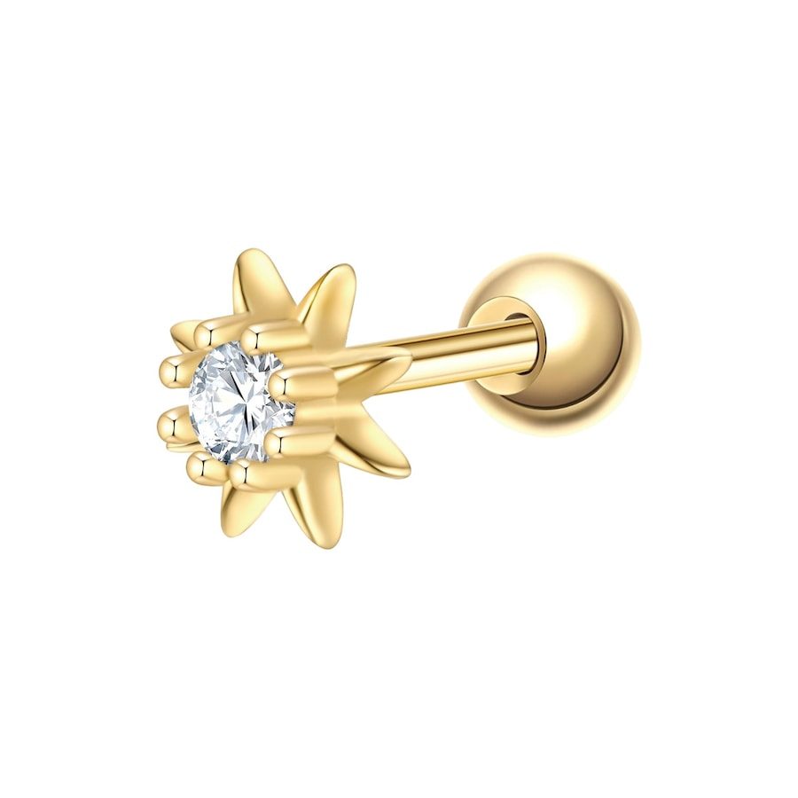 Glanzstücke München Ohrstecker Blume aus Sterling Silber in Gelbgold mit Zirkonia Ohrringe 1 ct Damen