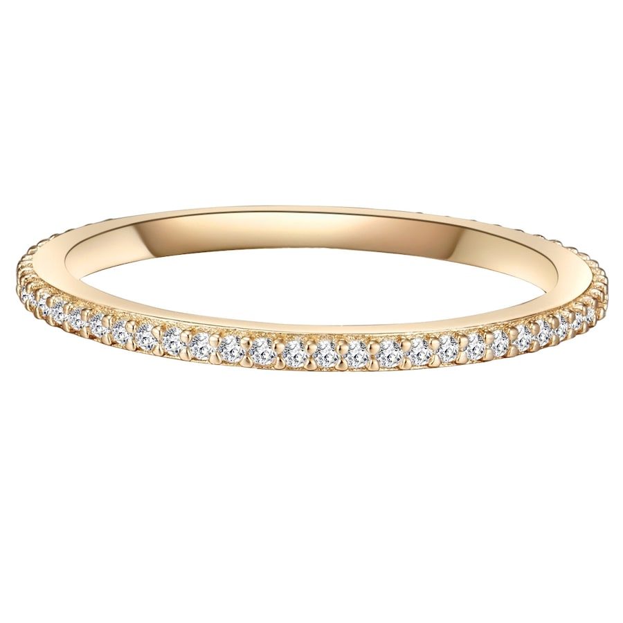 Lulu & Jane Ring aus Messing in Gelbgold mit Zirkonia Ringe 1 ct Damen