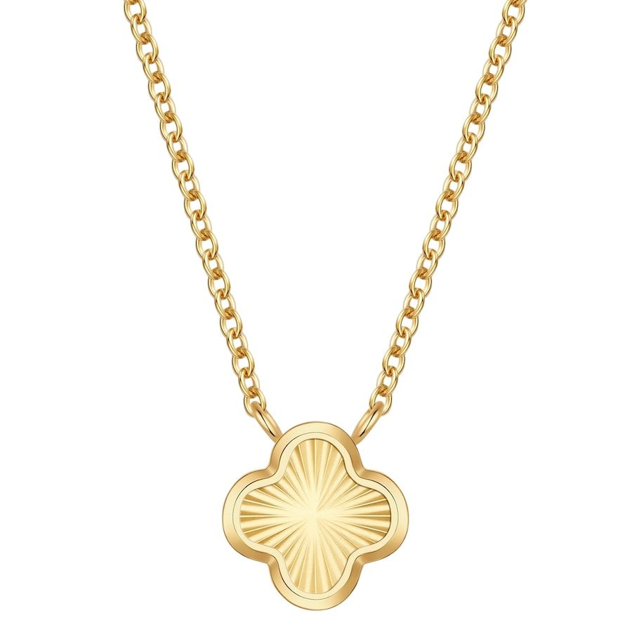 Glanzstücke München Halskette Kleeblatt aus Edelstahl in gelbgold Ketten 1 ct Damen