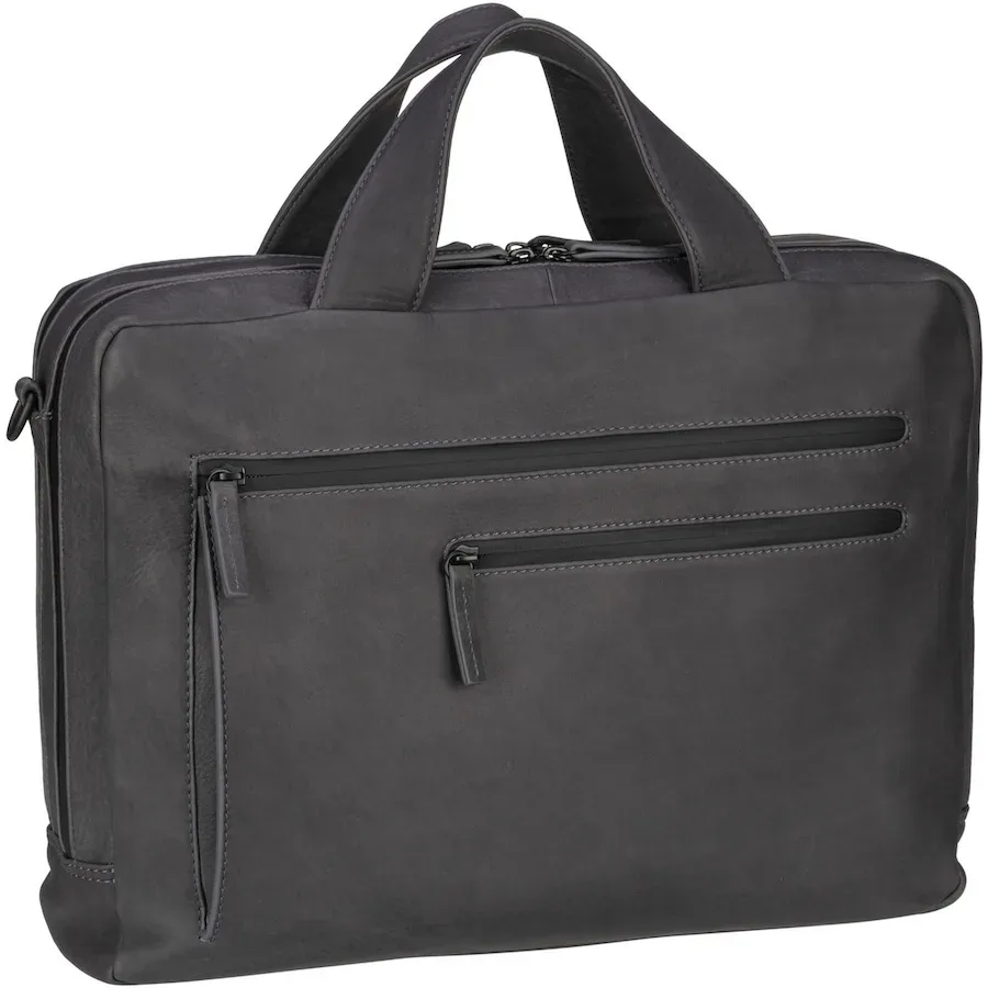 Leonhard Heyden Den Haag Aktentasche Leder 40 cm Laptopfach Laptoptaschen 1 ct Grau Herren