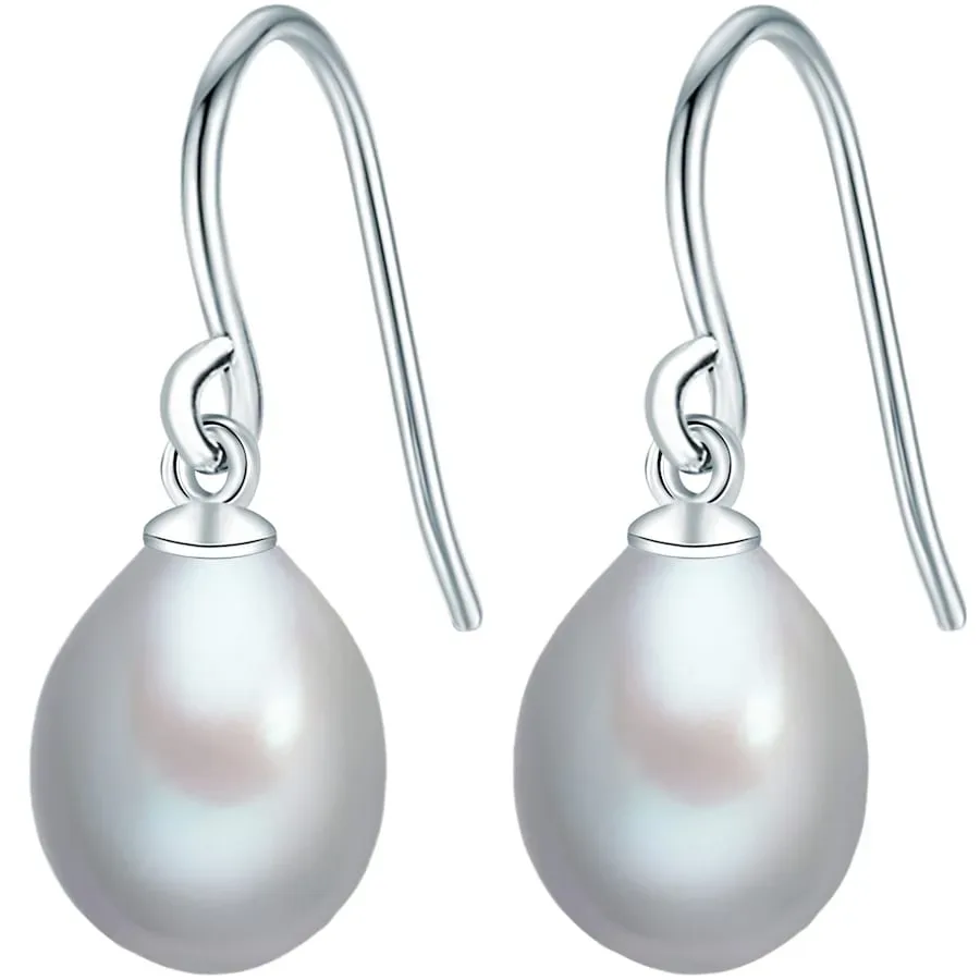 Valero Pearls - Perlen-Ohrhänger, 25mm, Silber