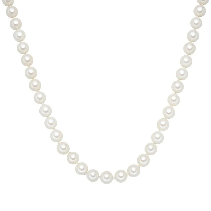 Lulu & Jane Perlen-Kette Muschelkernperle in Weiß Ketten 1 ct Damen