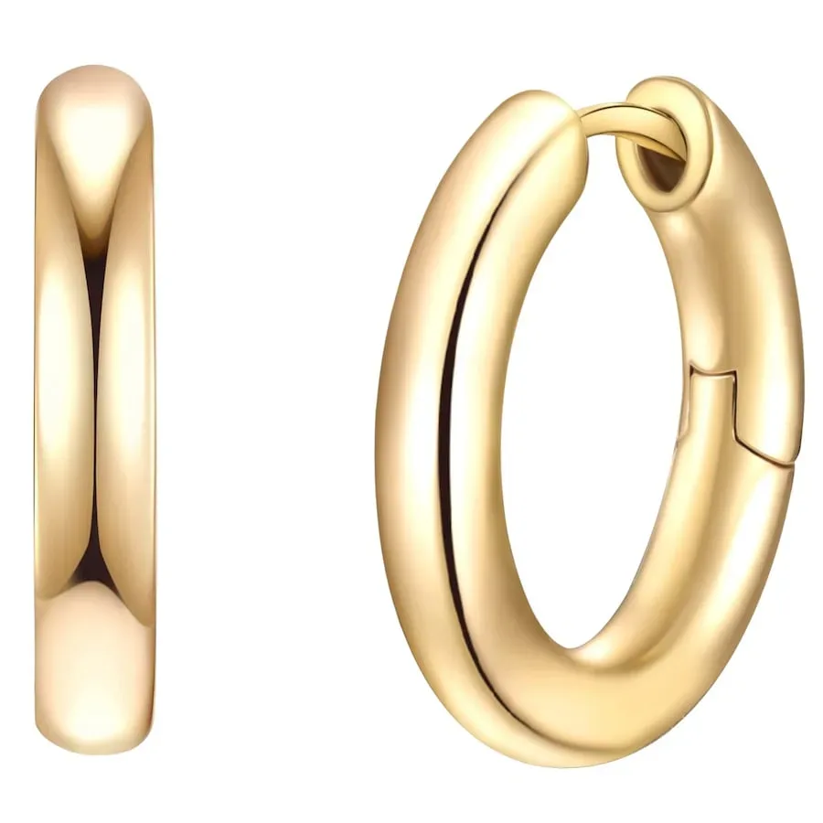 Yokoamii Creolen Metall-Legierung in Gelbgold Ohrringe 1 ct Damen