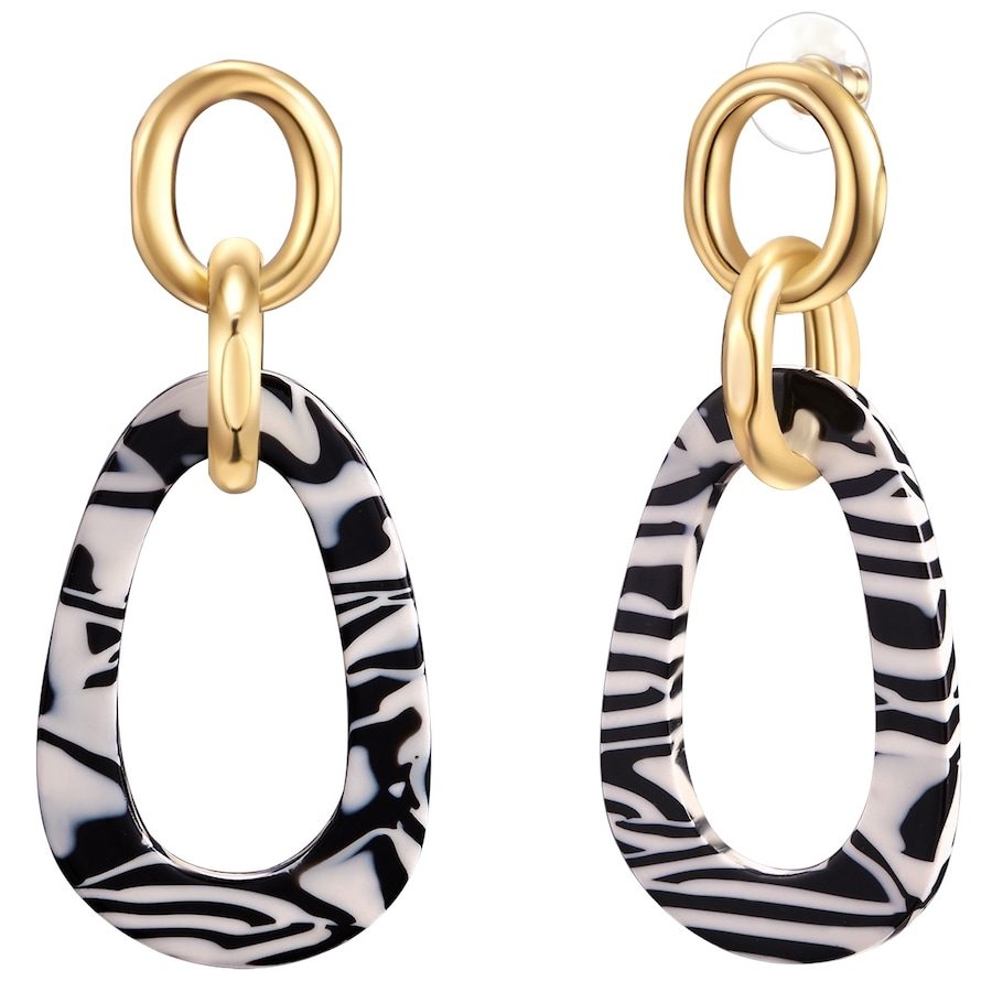Lulu & Jane Ohrhänger Metall-Legierung Acryl in Gelbgold Ohrringe 1 ct Damen