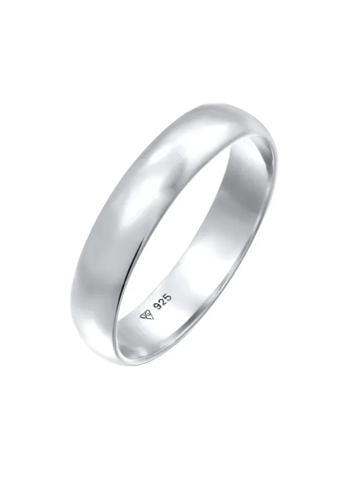 Elli Basic Bandring Casual Look 925 Sterling Silber Ringe 1 ct Damen