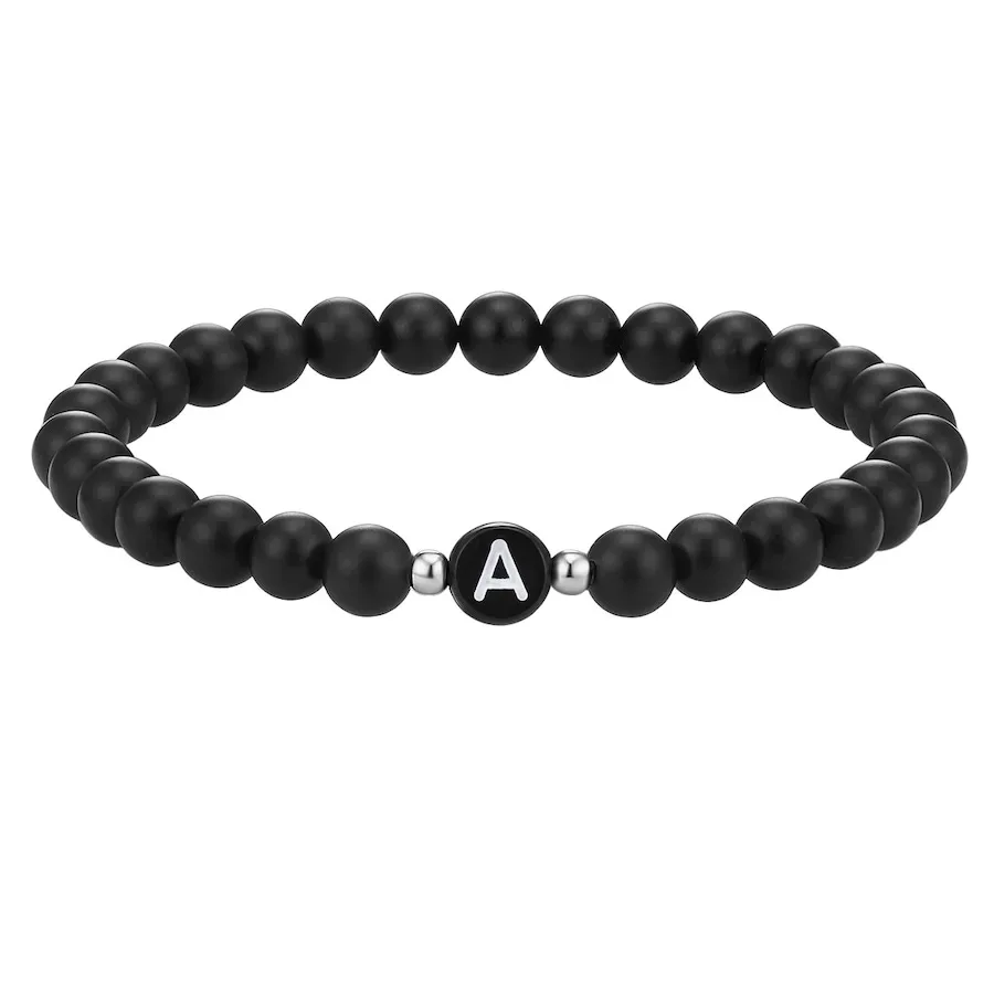 EASTSIDE Armband Buchstaben Achat in Schwarz Armbänder & Armreife 1 ct