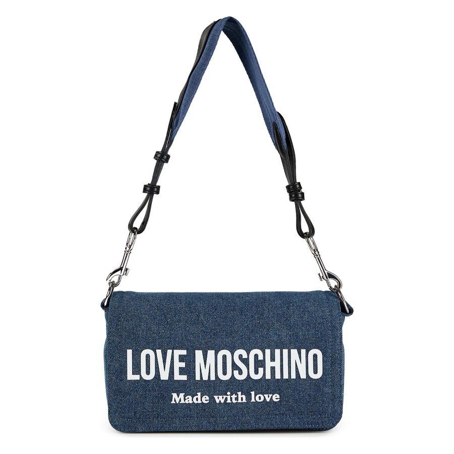 Love Moschino Denim Signature Love Schultertasche Handtaschen 1 ct Violett Damen
