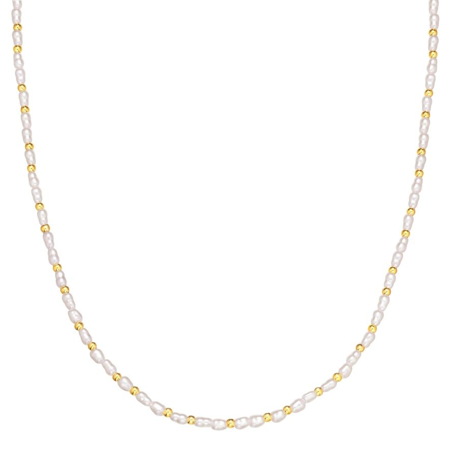 EASTSIDE Halskette aus Edelstahl in Gelbgold mit Perle (synth.) Ketten 1 ct Damen