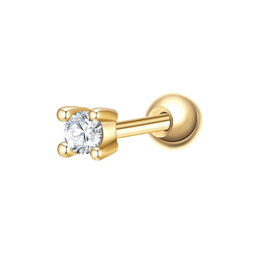 Glanzstücke München Ohrstecker aus Sterling Silber in Gelbgold mit Zirkonia Ohrringe 1 ct Damen