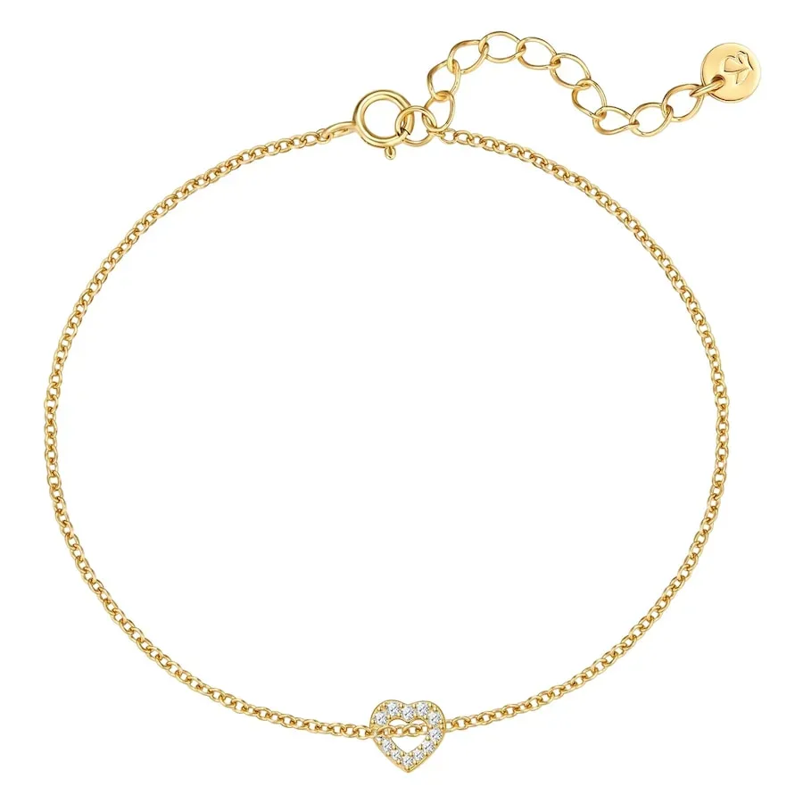 Glanzstücke München Armband Herz aus Sterling Silber in gelbgold mit Zirkonia Armbänder & Armreife 1 ct Damen