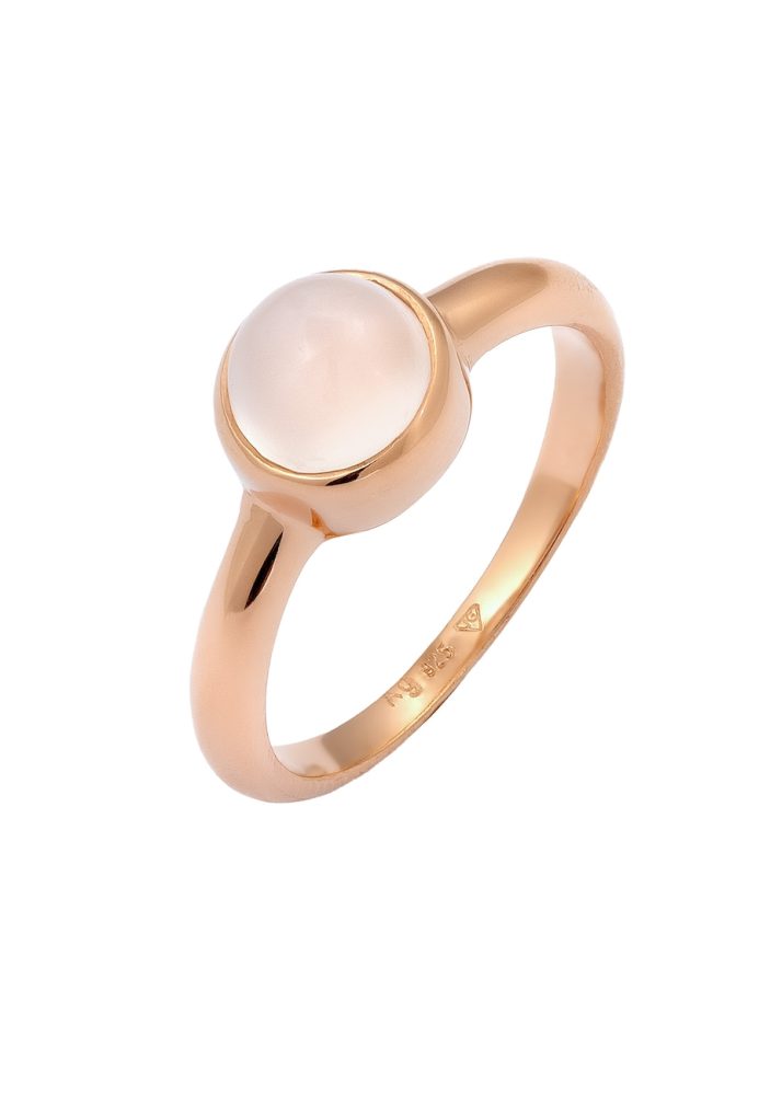 Elli Trend Bandring Mondstein Edelstein 925 Silber Ringe 1 ct Damen