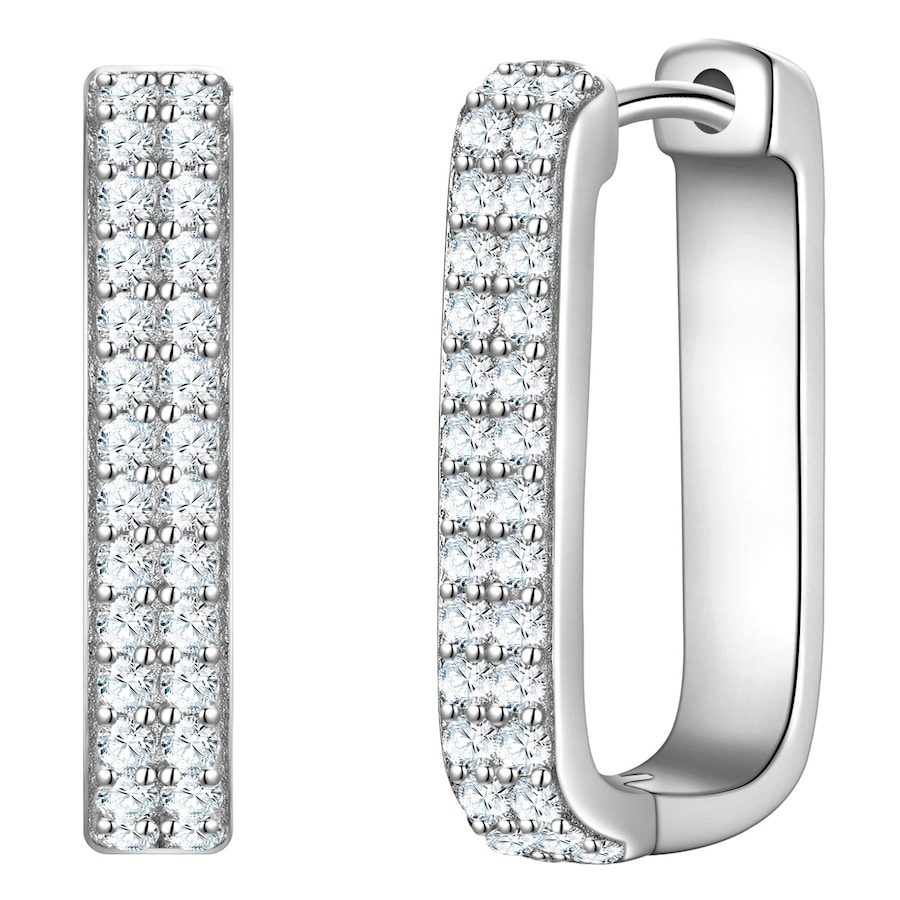 Glanzstücke München Creolen aus Sterling Silber in silber mit Zirkonia Ohrringe 1 ct Damen