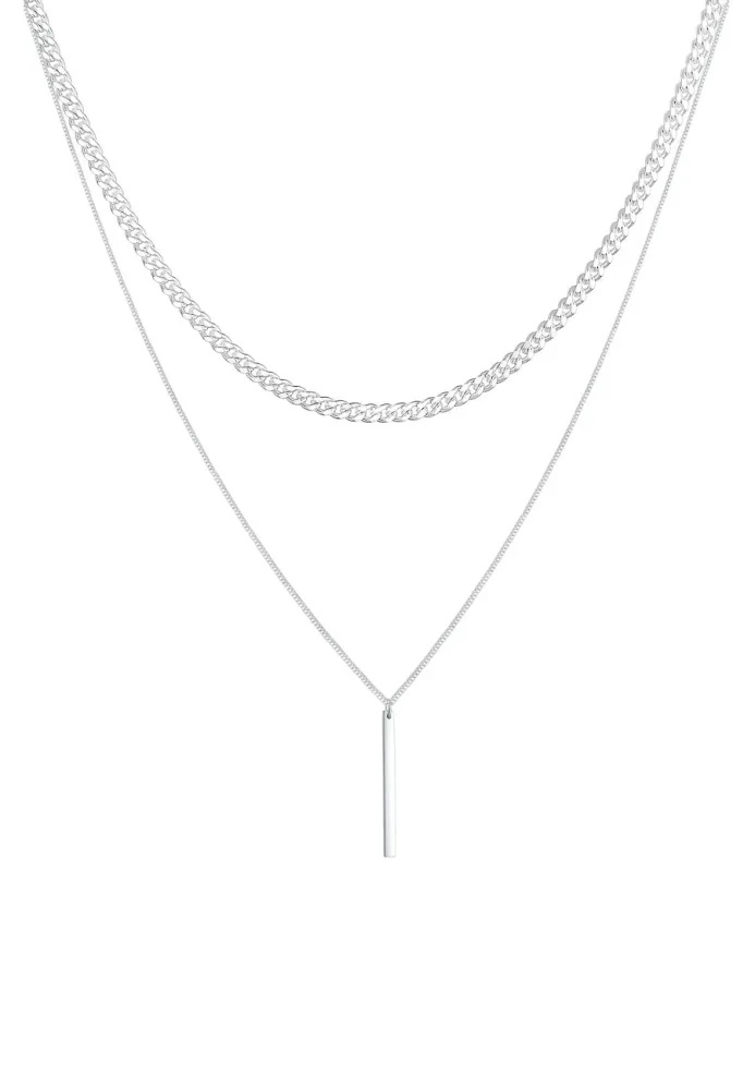 Elli PREMIUM Panzerkette Massiv Basic Layer Look 925er Silber Ketten 1 ct Damen