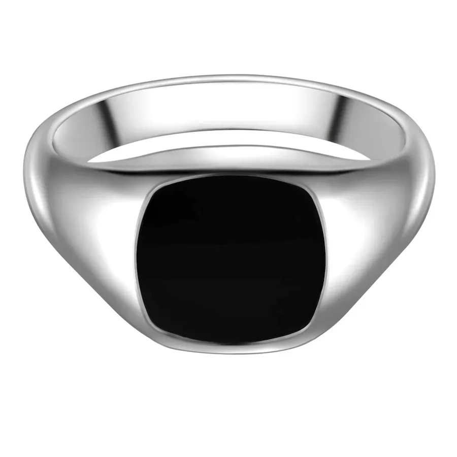 True Rebels Ring aus Edelstahl in silber mit Achat Herrenschmuck 1 ct Herren
