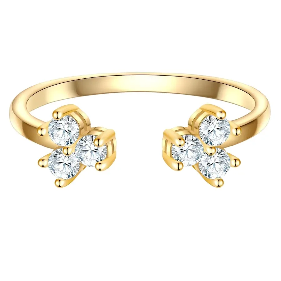 Glanzstücke München Ring aus Sterling Silber in Gelbgold mit Zirkonia Ringe 1 ct Damen