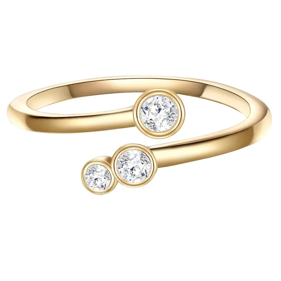 Glanzstücke München Ring aus Sterling Silber in gelbgold mit Zirkonia Ringe 1 ct Damen