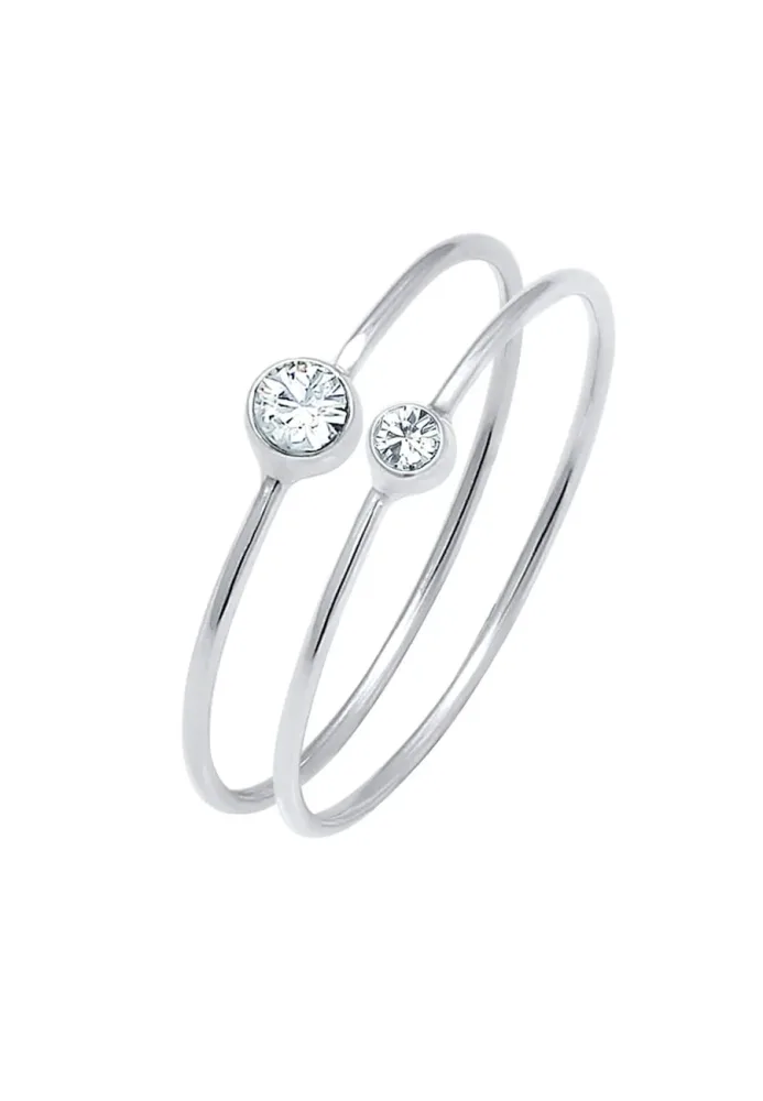 Elli Set 925 Silber, mit Kristallen von Swarovski® Ringe 1 ct Damen