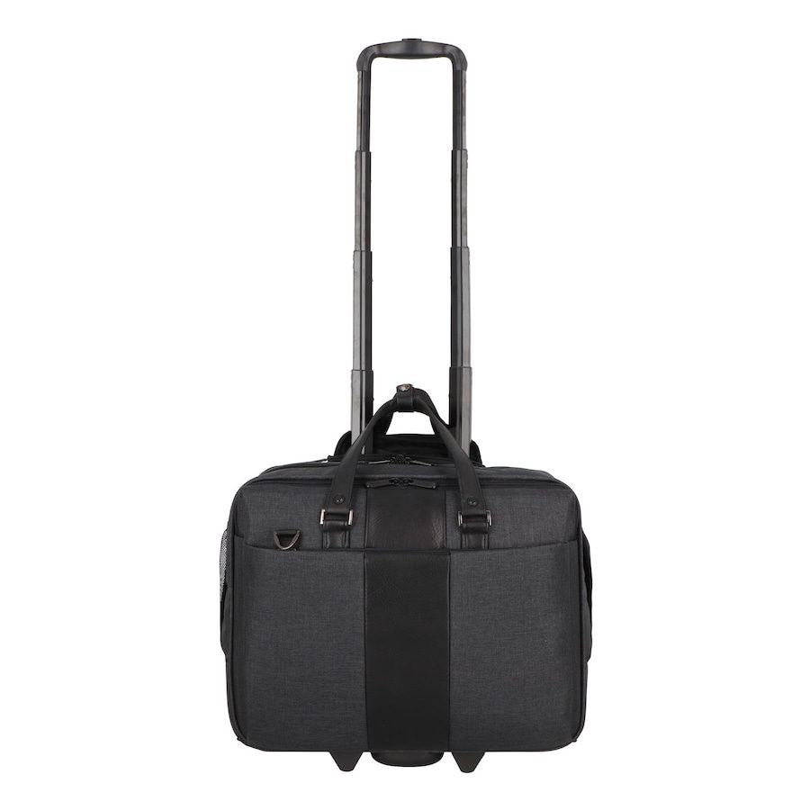 Dermata 2 Rollen Businesstrolley 46 cm Laptopfach Reisetaschen 1 ct Schwarz Herren