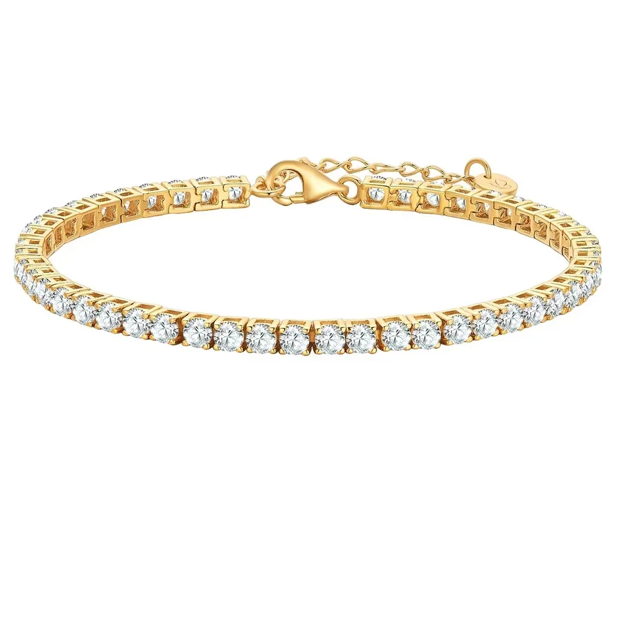 Glanzstücke München Armband aus Messing in Gelbgold mit Zirkonia Armbänder & Armreife 1 ct Damen