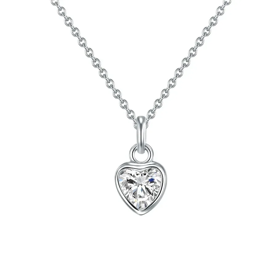 Rafaela Donata Halskette Herz Sterling Silber Zirkonia in Silber Ketten 1 ct Damen