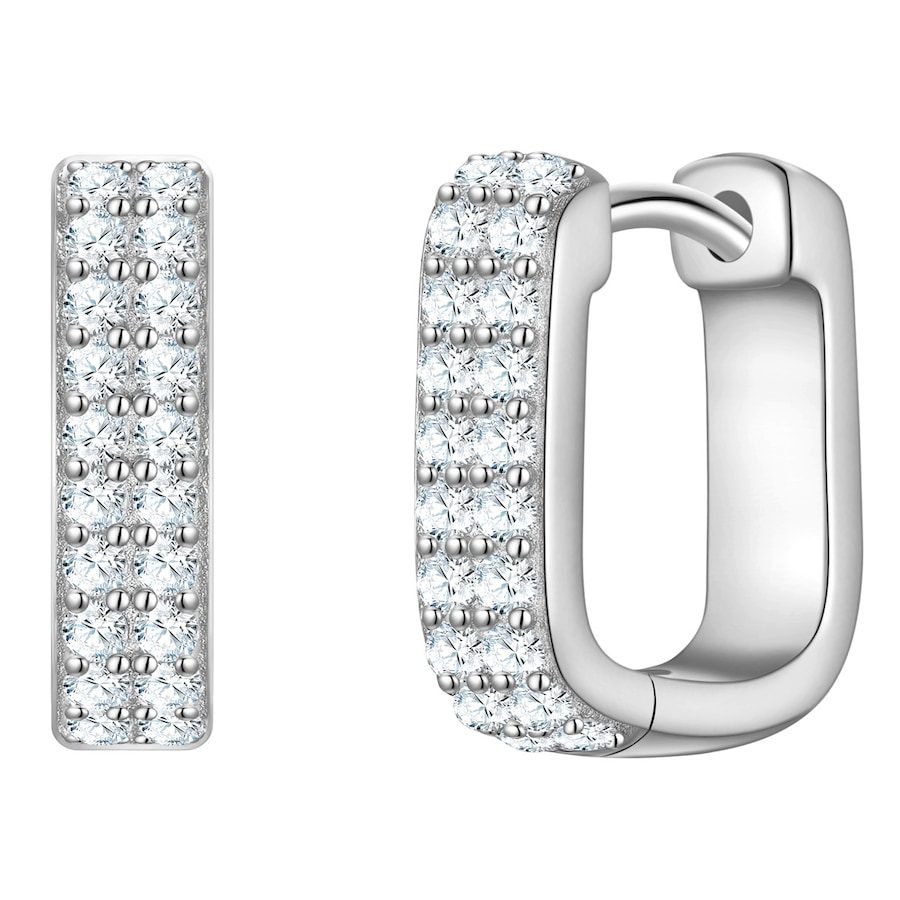 Glanzstücke München Creolen aus Sterling Silber in silber mit Zirkonia Ohrringe 1 ct Damen