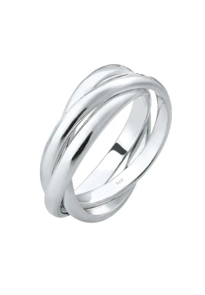 Elli Basic Wickelring Klassisches Design 925 Silber Ringe 1 ct Damen