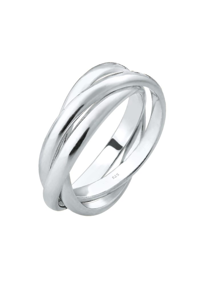 Elli Basic Wickelring Klassisches Design 925 Silber Ringe 1 ct Damen