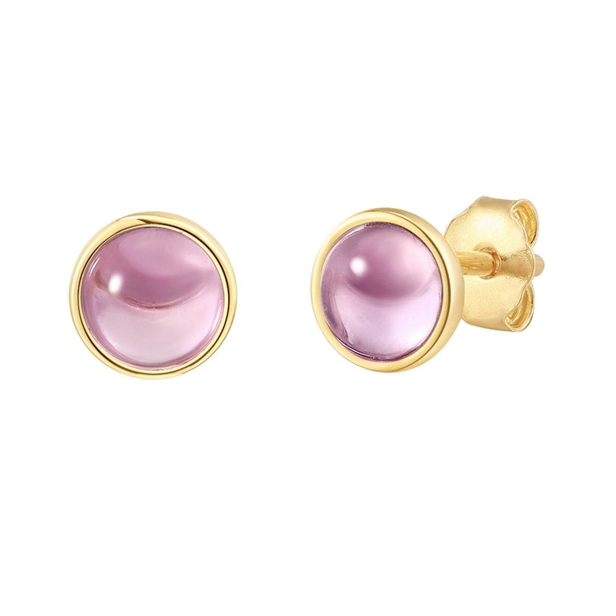 Glanzstücke München Ohrstecker aus Sterling Silber in Gelbgold mit Amethyst Ohrringe 1 ct Damen