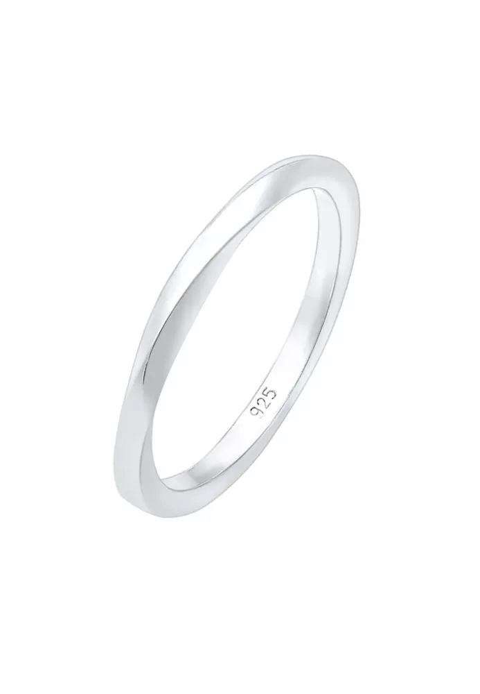 Elli Basic Bandring Gedreht Klassisch Trend 925 Silber Ringe 1 ct Damen
