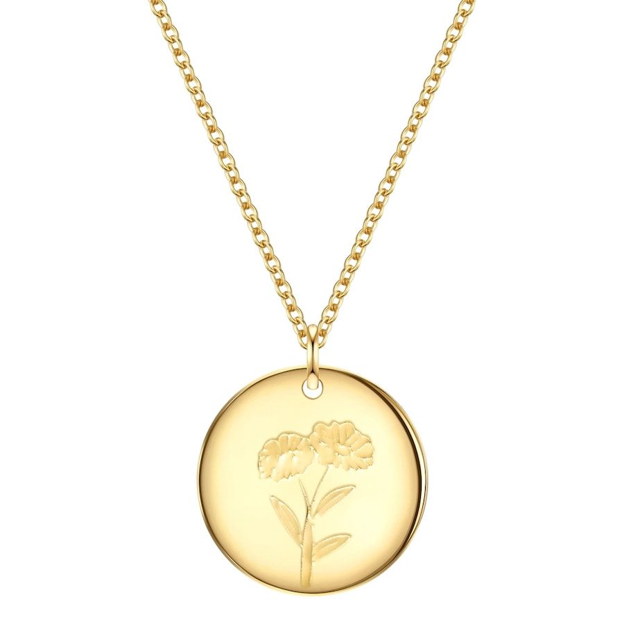 Rafaela Donata Halskette Blume aus Sterling Silber in Gelbgold Ketten 1 ct Damen
