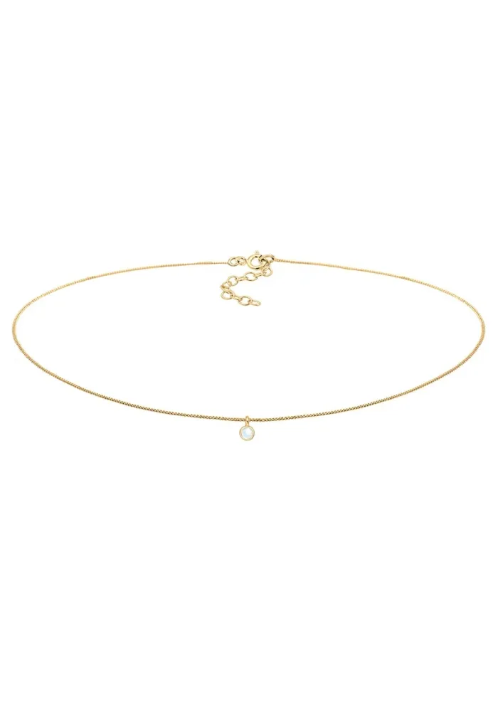 Elli - Halskette Choker Mondstein, 36cm, Gold