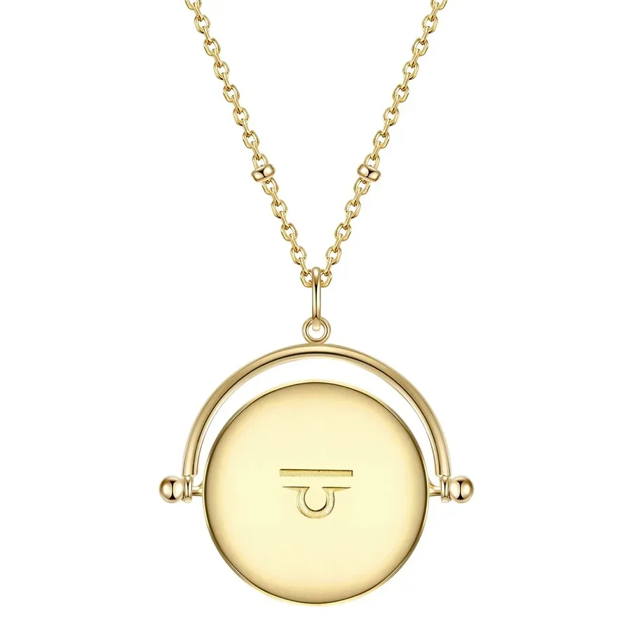 Glanzstücke München Halskette Sternzeichen Waage Sterling Silber Zirkonia in Gelbgold Ketten 1 ct Damen
