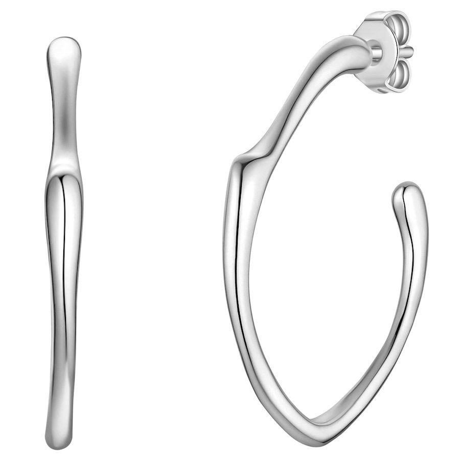 Yokoamii Creolen aus Messing in silber Ohrringe 1 ct Damen