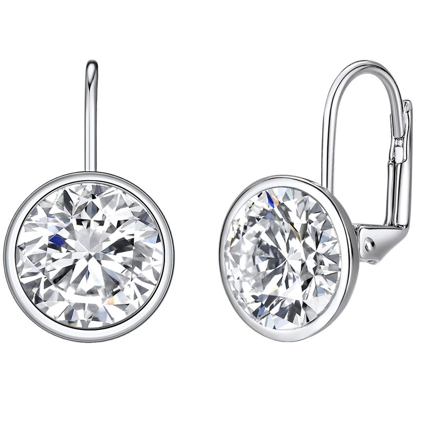 Lulu & Jane Ohrhänger Metall-Legierung verziert mit Kristallen von Swarovski® in Silber Ohrringe 1 ct Damen