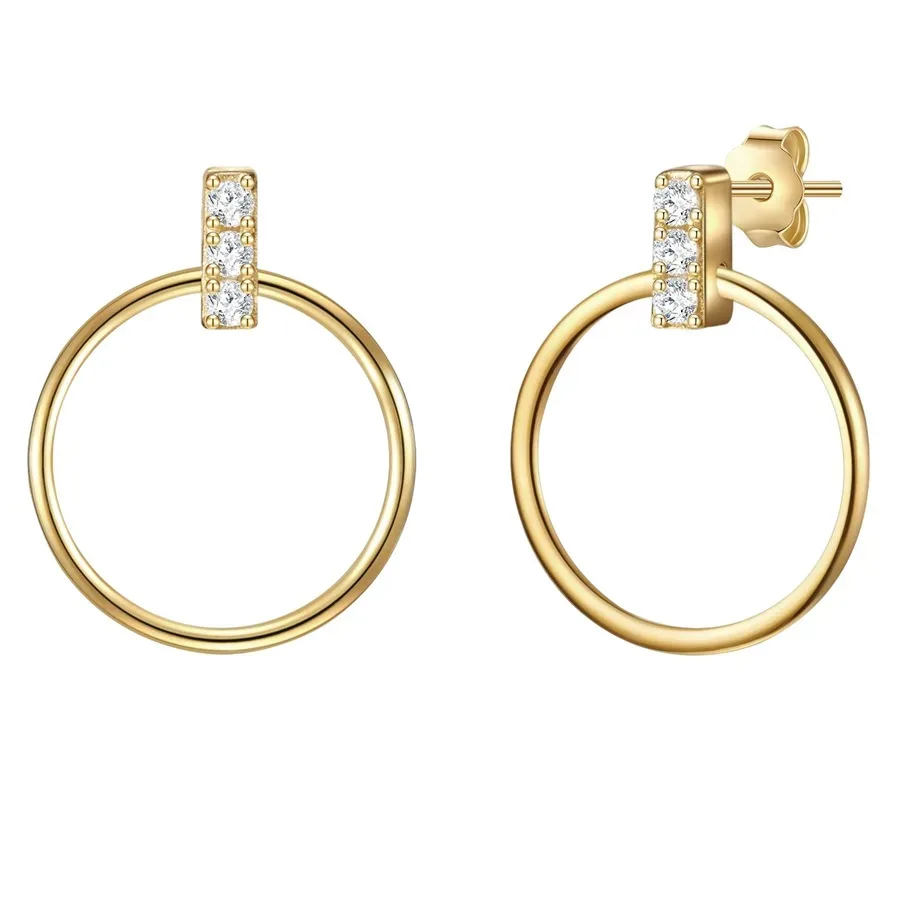 Glanzstücke München Ohrhänger Sterling Silber Zirkonia in Gelbgold Ohrringe 1 ct Damen