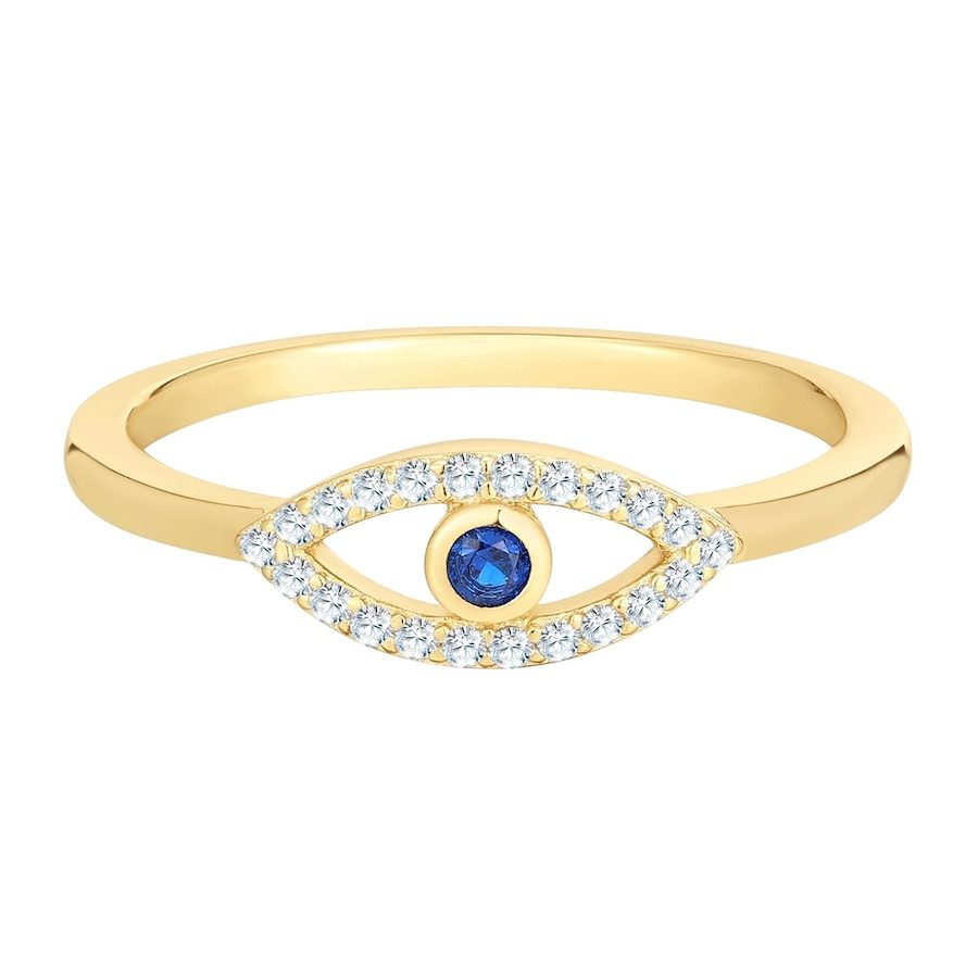 Glanzstücke München Ring Allsehendes Auge aus Sterling Silber in gelbgold mit Zirkonia Ringe 1 ct Damen