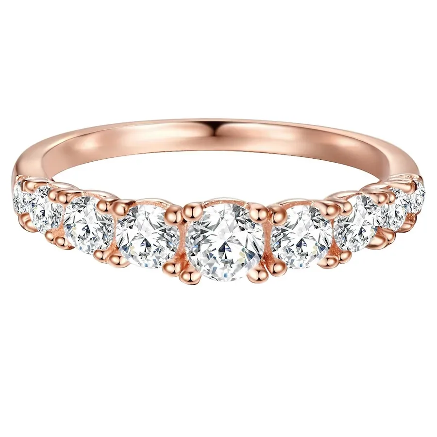 Trilani Ring aus Sterling Silber in roségold mit Zirkonia Ringe 1 ct Damen