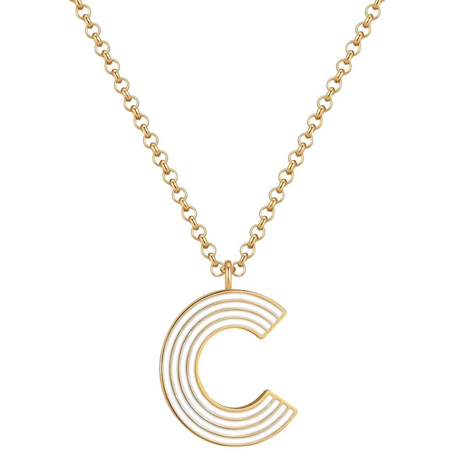 Glanzstücke München Halskette Buchstabe C aus Edelstahl in Gelbgold Ketten 1 ct Damen