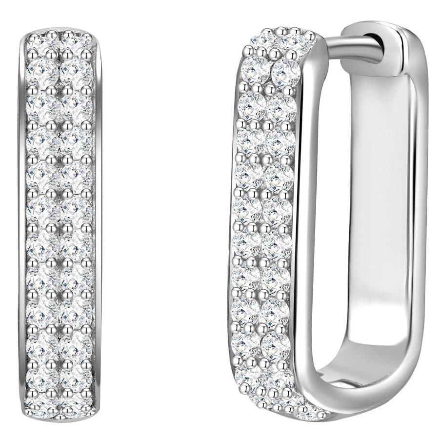 Glanzstücke München Creolen aus Sterling Silber in silber mit Zirkonia Ohrringe 1 ct Damen