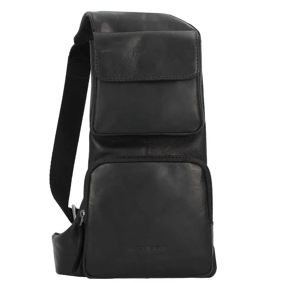 Greenburry Pure Black Umhängetasche Handtaschen 1 ct Schwarz Herren