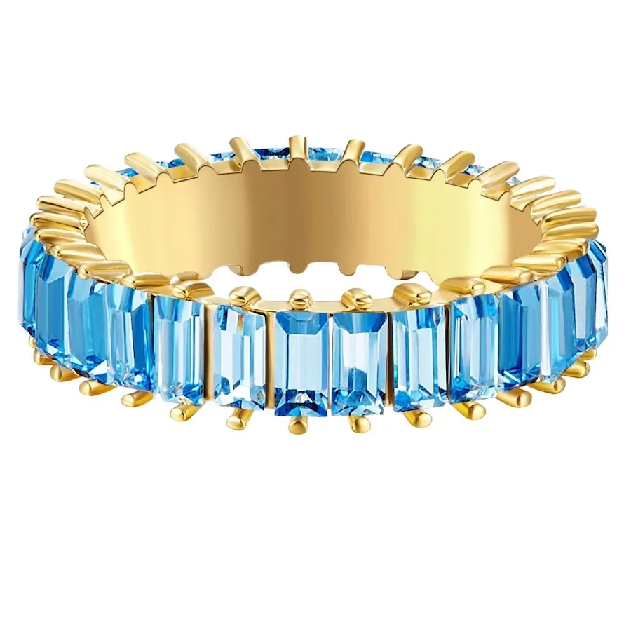 Yokoamii Ring Metall-Legierung Glaskristall in Gelbgold Ringe 1 ct Damen