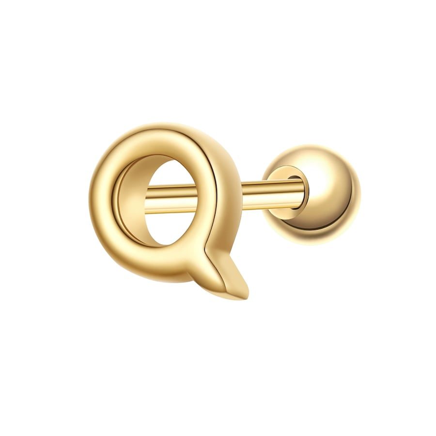 Glanzstücke München Piercing Buchstabe Q aus Sterling Silber in gelbgold Ohrringe 1 ct Damen