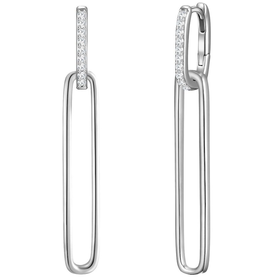 Glanzstücke München Creolen aus Sterling Silber in silber mit Zirkonia Ohrringe 1 ct Damen