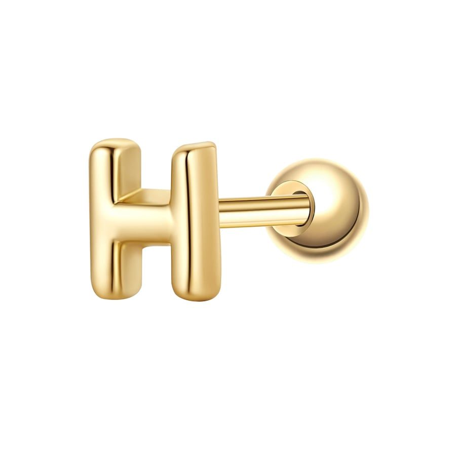 Glanzstücke München Piercing Buchstabe H aus Sterling Silber in gelbgold Ohrringe 1 ct Damen