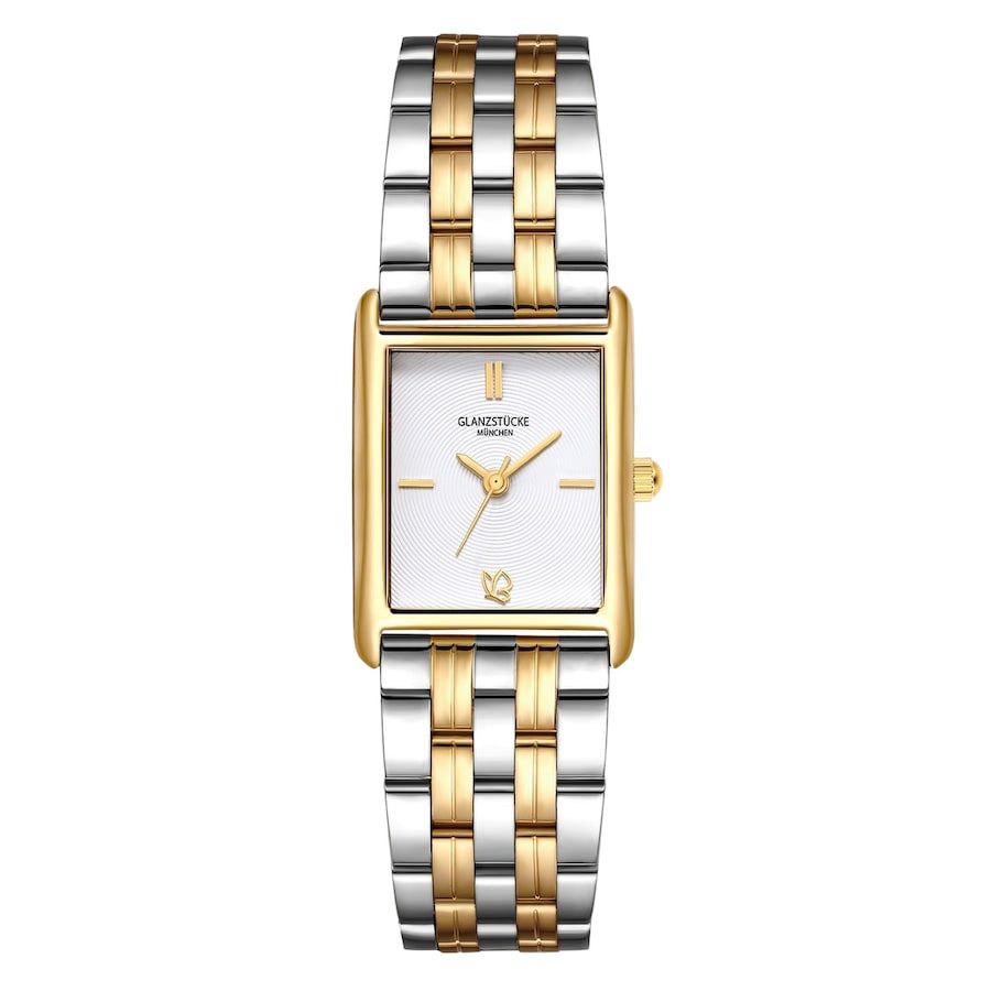 Glanzstücke München Armband-Uhr aus Edelstahl in silber/gelbgold Uhren 1 ct Damen