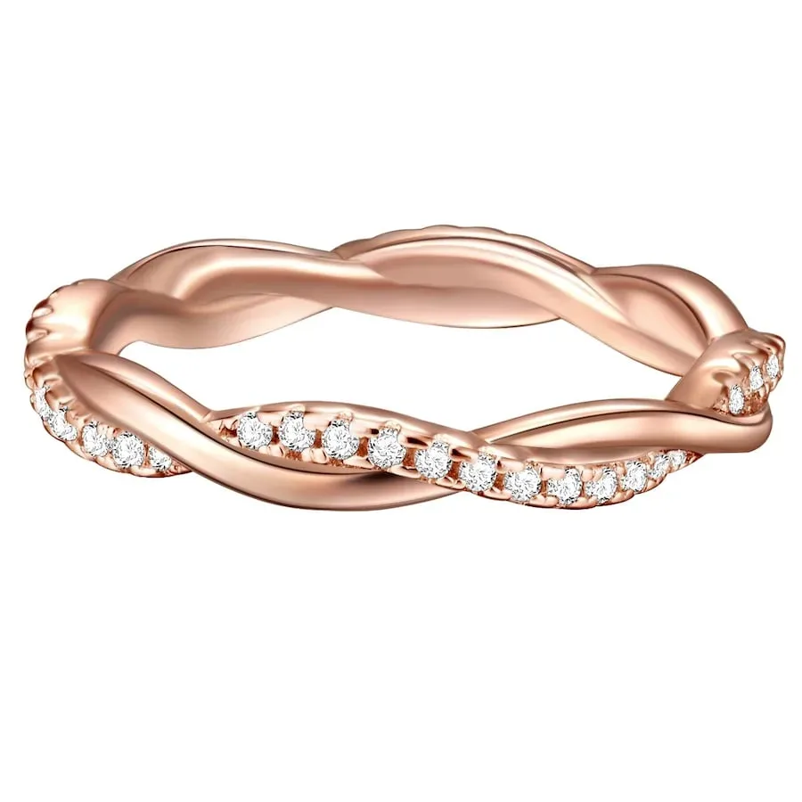 Trilani Ring aus Sterling Silber in roségold mit Zirkonia Ringe 1 ct Damen
